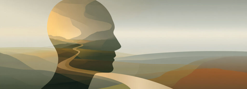 Head looking across landscape